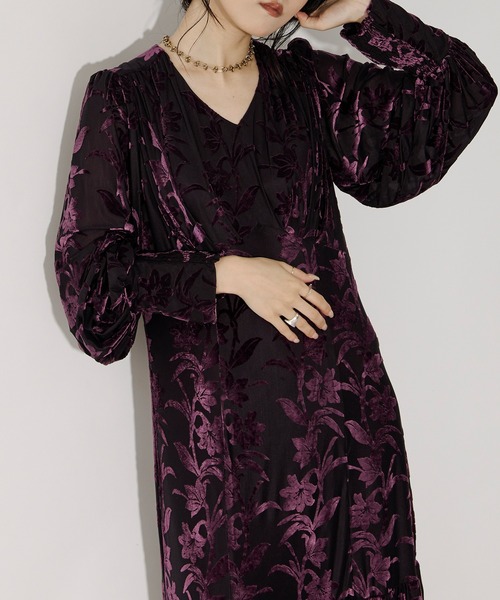 「Ezick」 長袖ワンピース FREE ブルーグリーン レディース_画像2