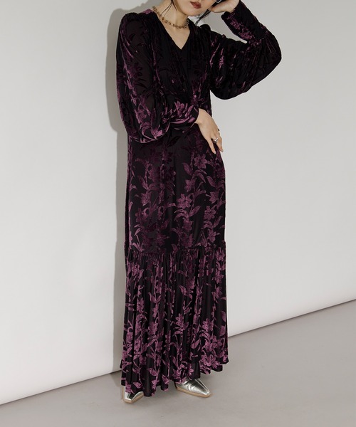 「Ezick」 長袖ワンピース FREE ブルーグリーン レディース_画像3