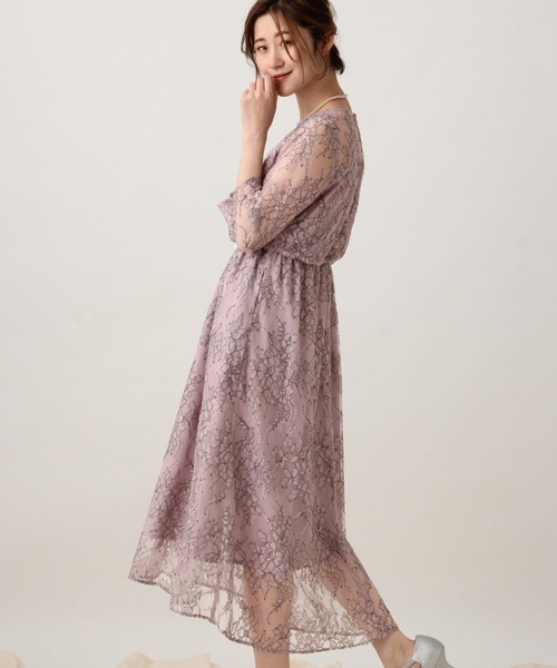 「A part by」 7分袖ワンピース LARGE ライトグリーン レディース_画像6