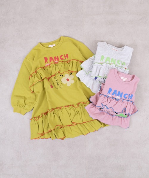 MARKEY'S（マーキーズ） ワンピース 裏毛モチーフプリントフリル