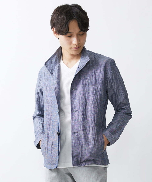 「MK MICHEL KLEIN HOMME 」 長袖シャツ 48 ダークインディゴブルー メンズ_画像3