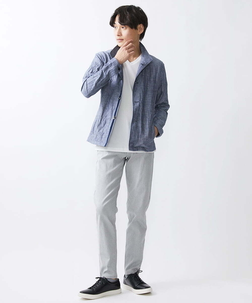 「MK MICHEL KLEIN HOMME 」 長袖シャツ 48 ダークインディゴブルー メンズ_画像4