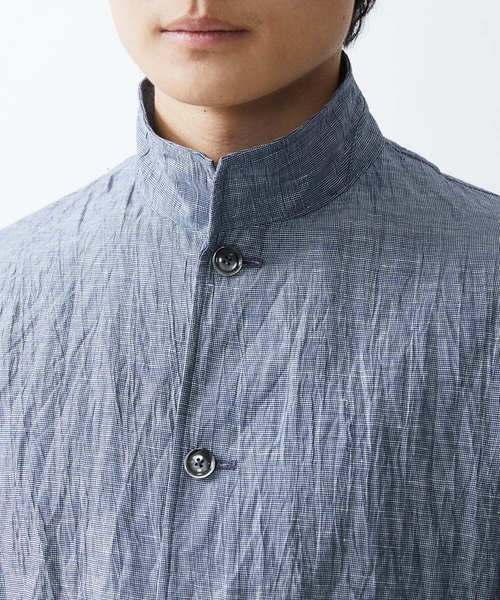 「MK MICHEL KLEIN HOMME 」 長袖シャツ 48 ダークインディゴブルー メンズ_画像8