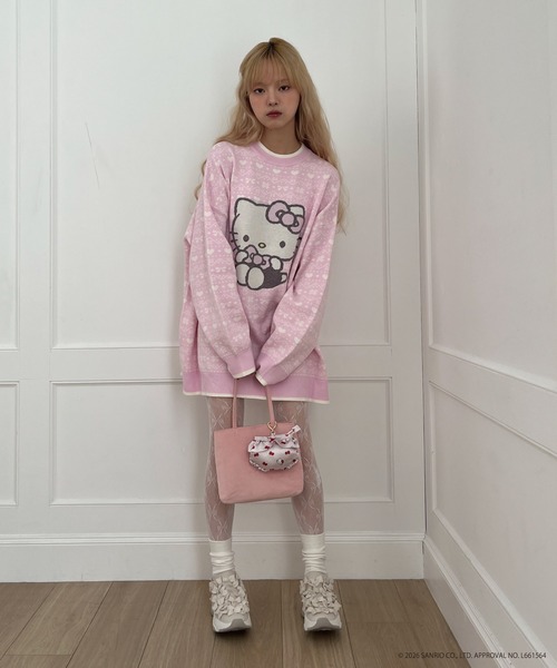 sanrio（サンリオ） ニット セーター 「HELLO KITTY」BIG NORDIC KNIT