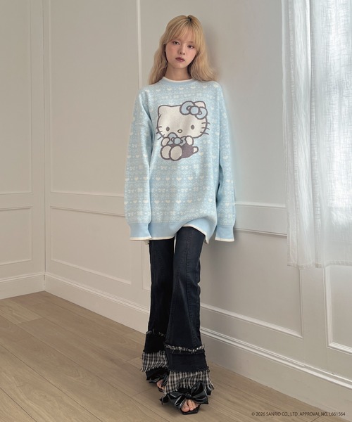 sanrio（サンリオ） ニット セーター 「HELLO KITTY」BIG NORDIC KNIT