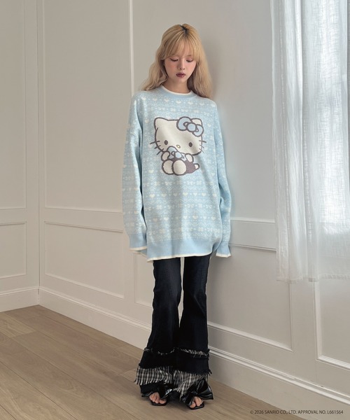 sanrio（サンリオ） ニット セーター 「HELLO KITTY」BIG NORDIC KNIT