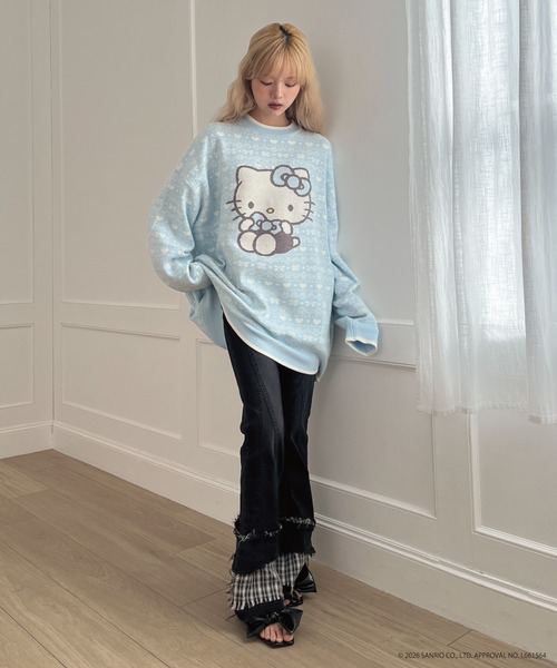sanrio（サンリオ） ニット セーター 「HELLO KITTY」BIG NORDIC KNIT