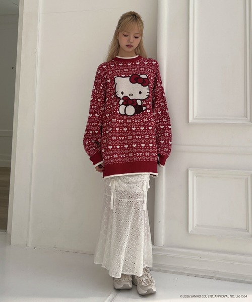 sanrio（サンリオ） ニット セーター 「HELLO KITTY」BIG NORDIC KNIT
