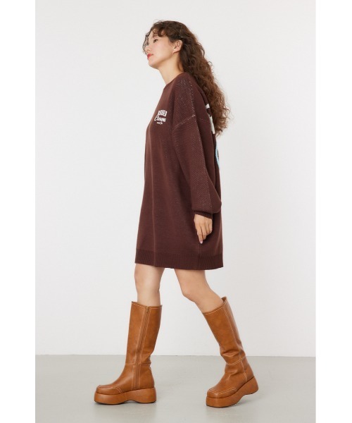 「RODEO CROWNS WIDE BOWL」 ニットワンピース FREE チャコールグレー レディース_画像4