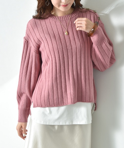 INTERPLANET（インタープラネット） ニット セーター ワイドリブ肩