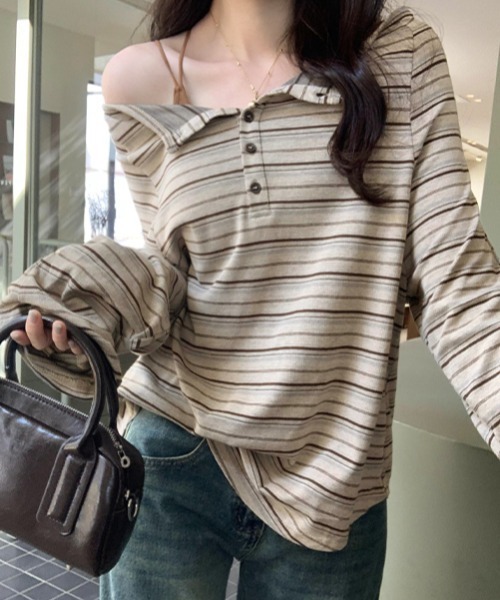 「GEMEDA」 長袖カットソー M ベージュ レディース_画像7