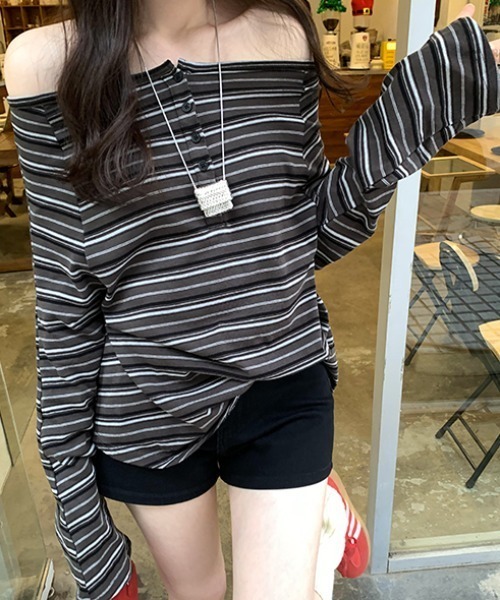 「GEMEDA」 長袖カットソー M ベージュ レディース_画像8