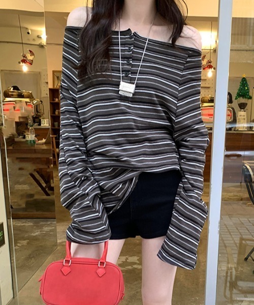 「GEMEDA」 長袖カットソー M ベージュ レディース_画像9