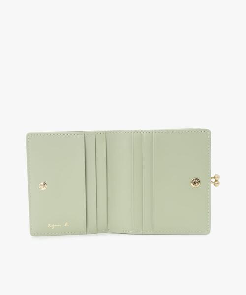 【新品未使用】アニエスベー ガラスレザー 折財布 ガラスレザー 二つ折り ウォレット 