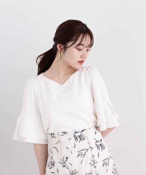 「PROPORTION BODY DRESSING」 半袖ブラウス SMALL ベージュ レディース_画像3