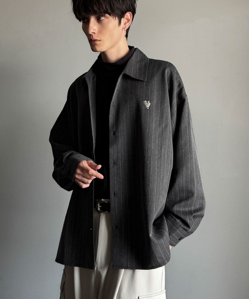 「Classical Origin」 長袖シャツ SMALL チャコールグレー メンズ_画像2