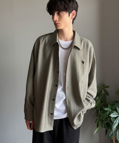 「Classical Origin」 長袖シャツ SMALL チャコールグレー メンズ_画像7