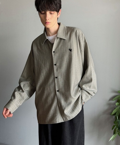 「Classical Origin」 長袖シャツ SMALL チャコールグレー メンズ_画像8