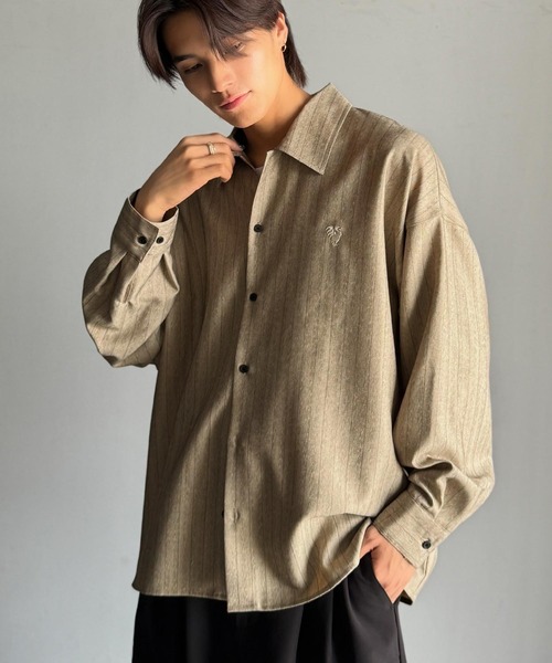 「Classical Origin」 長袖シャツ SMALL チャコールグレー メンズ_画像9