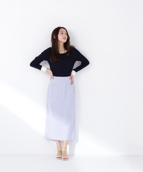 05【極美品】ナチュラルビューティー スカートスーツ 36 ロングスカート S NATURAL BEAUTY BASIC（ナチュラルビューティーベーシック） スカート