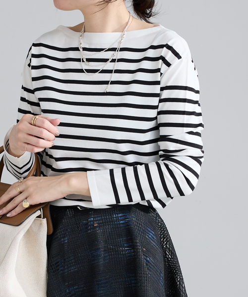 IENA  イエナ　ボーダー　ニット　セーター　トップス IENA（イエナ）の「ステッチボーダーニット（ニット/セーター）」 - WEAR