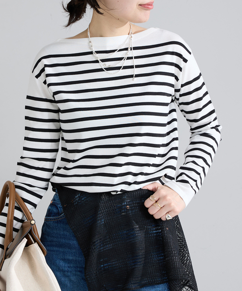 新品 未使用 定価1.7万 2020AW IENA イエナ sese ボーダークルーネックプルオーバー F/エクリュネイビー【2400013346764】 IENA - 新品 未使用 定価1.7万 2020AW IENA イエナ sese ボーダー