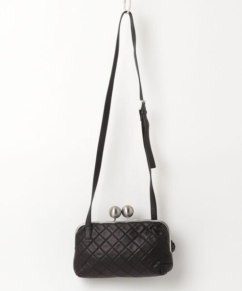 「Kawa-Kawa」 キルティングがま口 ショルダーバッグ「ear コラボ」 - ブラック レディース_画像2