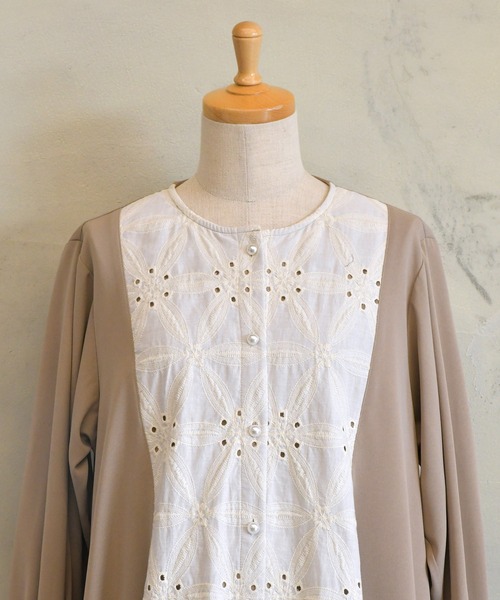 「BITTOKO」 長袖ワンピース FREE オフホワイト レディース_画像2