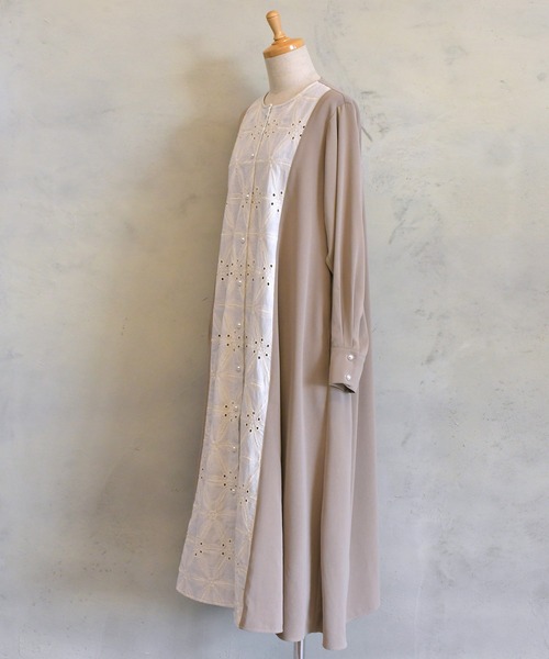 「BITTOKO」 長袖ワンピース FREE オフホワイト レディース_画像4