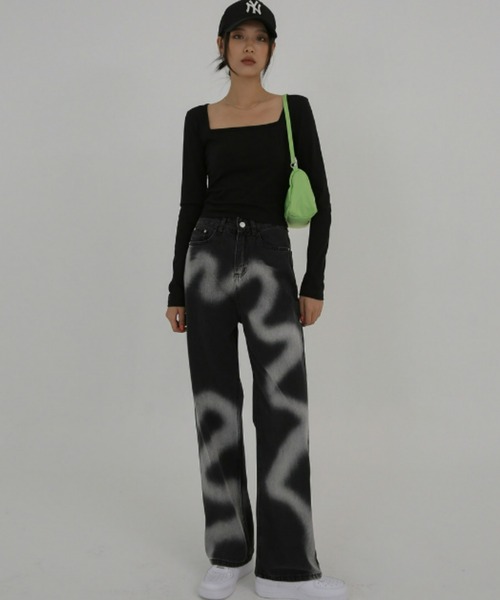 「BLACKUP」 長袖カットソー FREE ブラック レディース_画像9