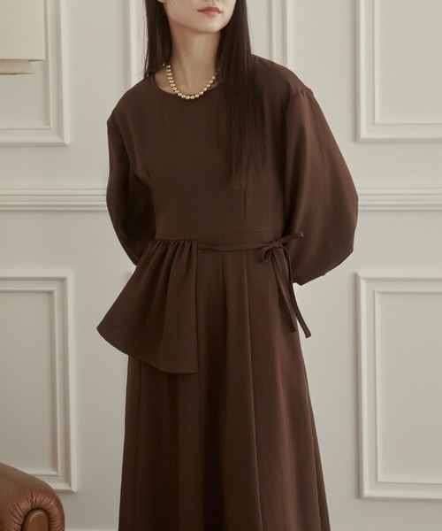 「moi tytto」 長袖ワンピース SMALL ブラウン レディース_画像2