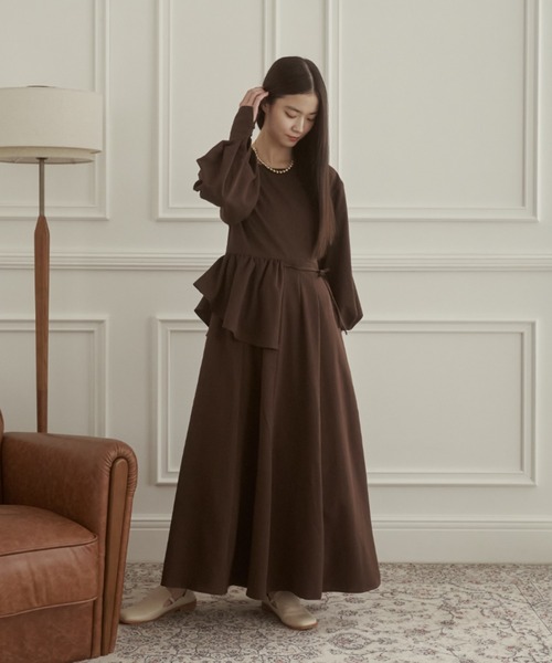 「moi tytto」 長袖ワンピース SMALL ブラウン レディース_画像3