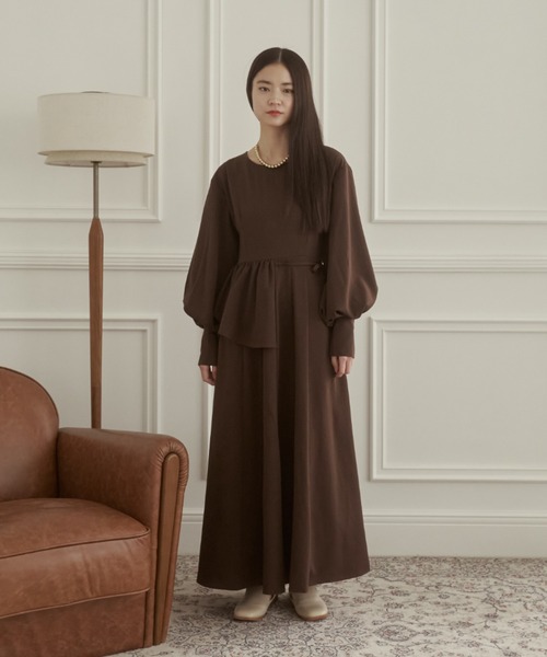 「moi tytto」 長袖ワンピース SMALL ブラウン レディース_画像5