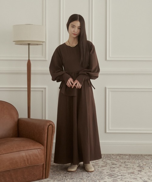 「moi tytto」 長袖ワンピース SMALL ブラウン レディース_画像6