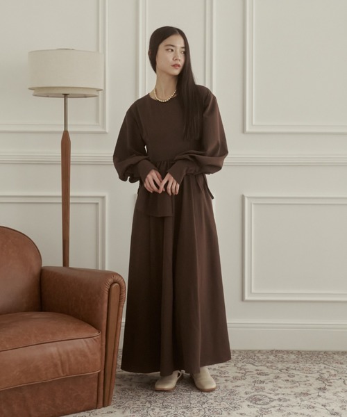 「moi tytto」 長袖ワンピース SMALL ブラウン レディース_画像7