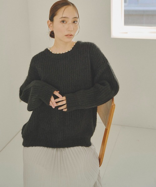 「Droite lautreamont」 長袖ニット M ライトグレー レディース_画像4