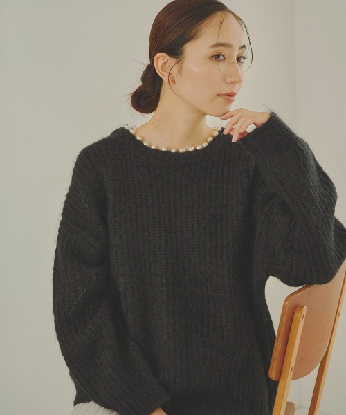 「Droite lautreamont」 長袖ニット M ライトグレー レディース_画像6