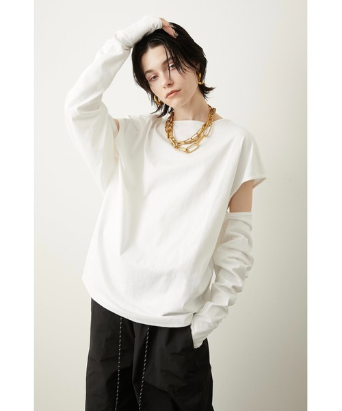 「LA PEAU DE GEM」 長袖カットソー FREE ブラック レディース_画像8