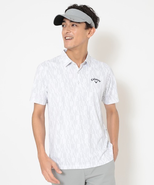 Callaway（キャロウェイ） シャツ 半袖 ミニカノコロゴ総柄半袖シャツ