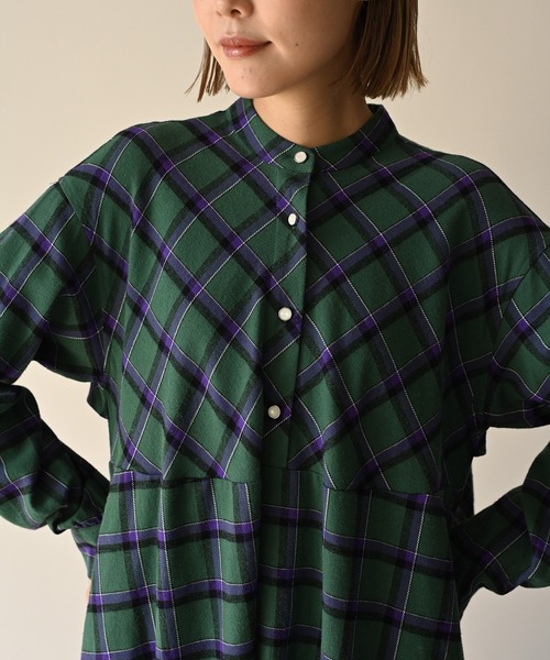「HERENCIA」 長袖ワンピース MEDIUM グリーン系その他 レディースの画像