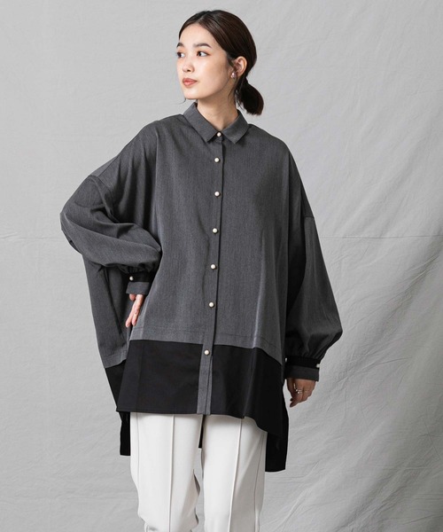 「blanc basque」 長袖シャツ FREE グリーン レディース_画像6