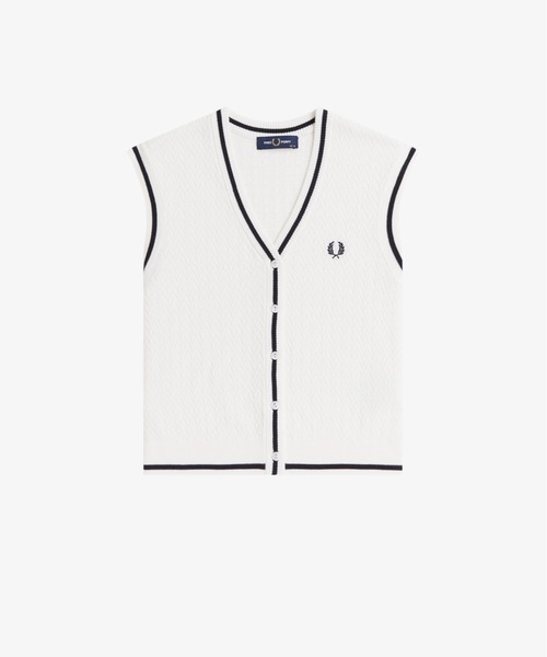 FRED PERRY（フレッドペリー） ベスト ジレ Button Through Textured