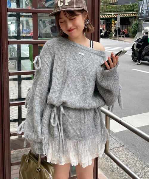 「CIAOPANIC」 長袖ニット ONE SIZE ベージュ レディース_画像3
