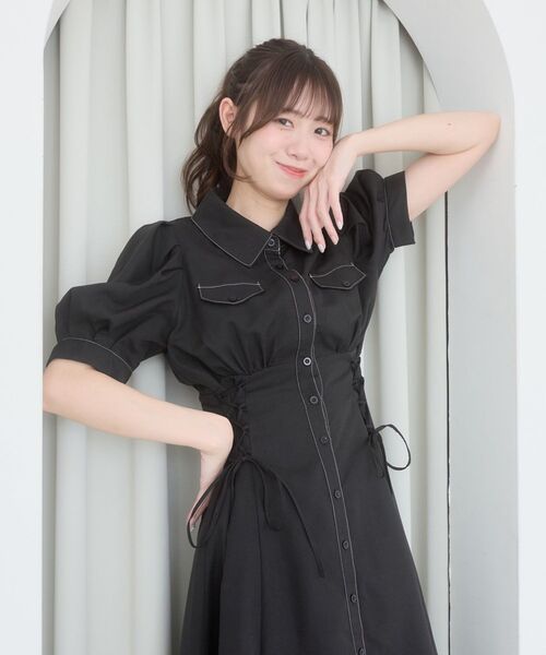 MAJESTIC LEGON（マジェスティックレゴン） シャツワンピース サイド