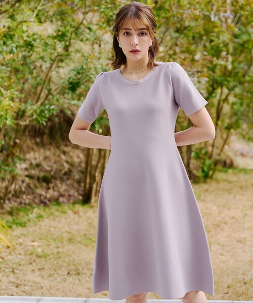 「Tiaclasse」 半袖ワンピース XX-LARGE チャコールグレー レディース_画像3