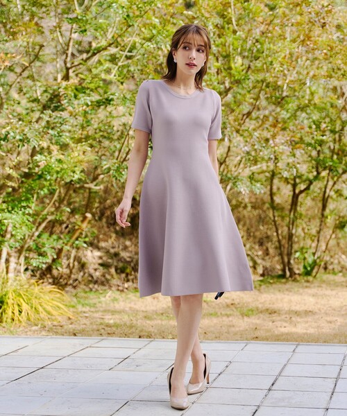 「Tiaclasse」 半袖ワンピース XX-LARGE チャコールグレー レディース_画像7
