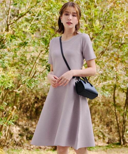 「Tiaclasse」 半袖ワンピース XX-LARGE チャコールグレー レディース_画像9