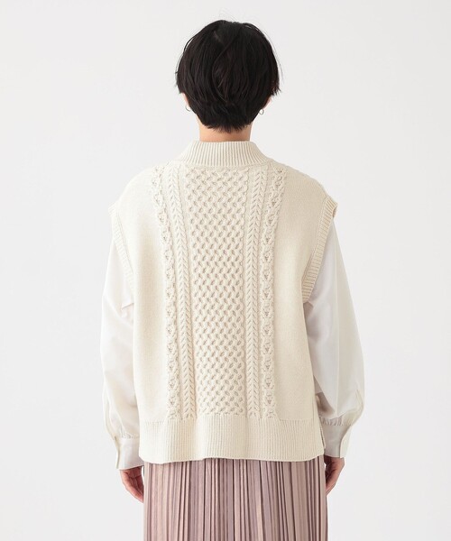 「Afternoon Tea」 ニットベスト MEDIUM ライトブラウン レディース_画像8