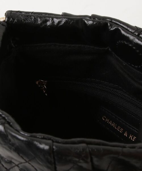 チャールズアンドキース ショルダーバッグ ハンドバッグ 2way 合皮 ブラック CHARLES & KEITH トップハンドルストラクチャーバッグ 【再入荷