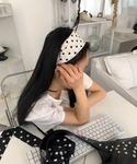 ヘアバンド 「春夏新作」ドット柄ヘアバンドの詳細画像3